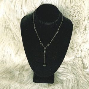 Express black on black drop necklace